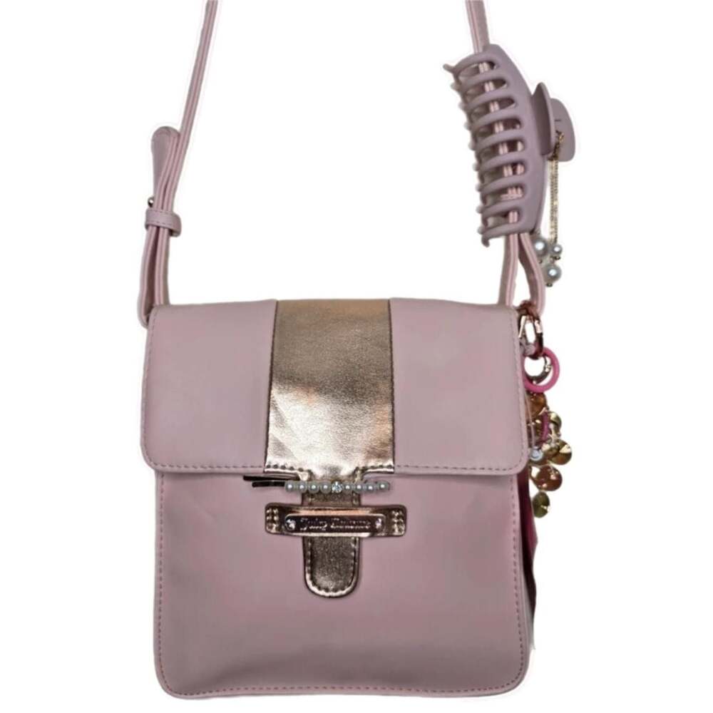 Juicy Couture Blush Pink and Rose Gold Flap Crossbody Bag NWT